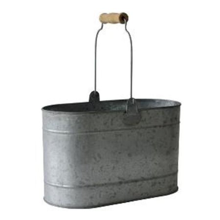 CHEUNGS Cheungs FP-4010 Oval Galvanized Bucket with Metal Handle and Wood Grip FP-4010